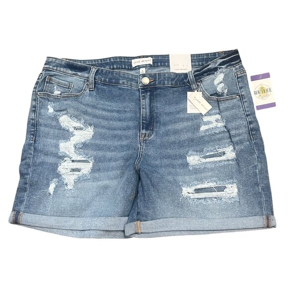NWT Lane Bryant 18 Boyfriend Midi Shorts Super Stretch Distressed Signature Fit - Picture 16 of 16